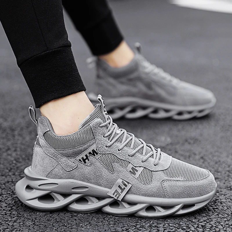 

Men Shoes High Sneakers 2020 Autumn Hot Sale Gray Casual Runing Shoes Fashion Breathable Zapatillas Hombre