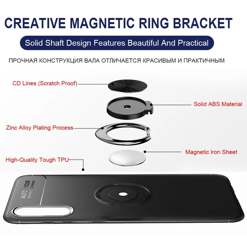 Phone Case For Samsung Note10 pro /Note10/Note 9/S10E/S9/ S 9 Plus / S8Plus Invisible Ring Stand Anti-Fingerprint Cover |