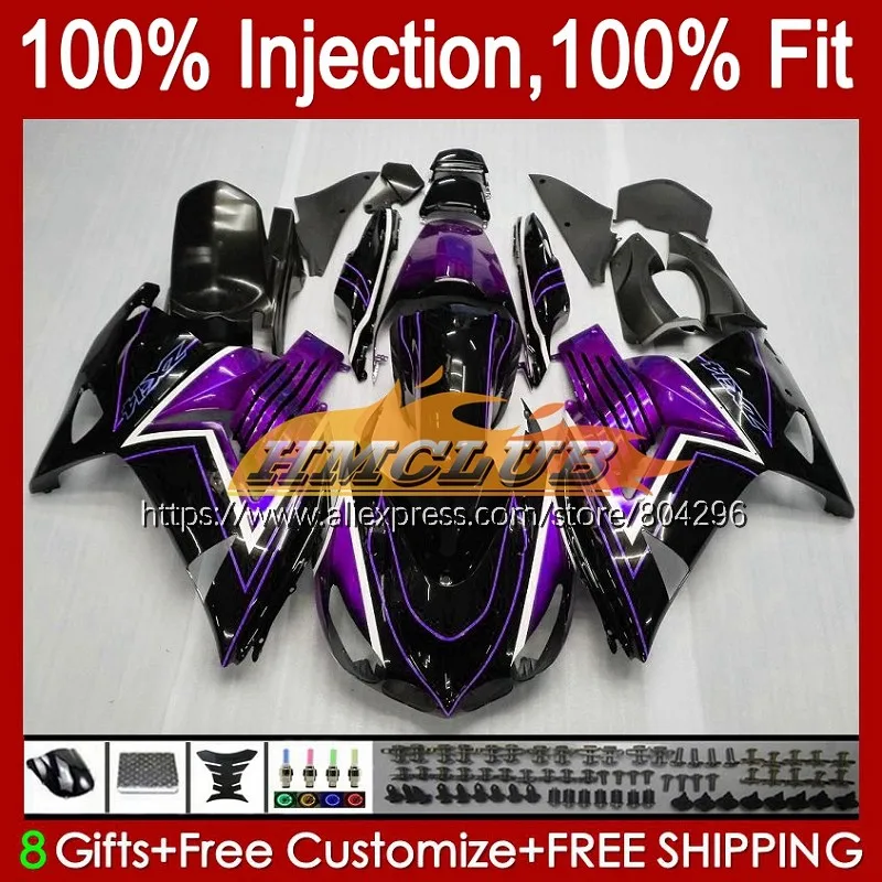 

Обтекатель для KAWASAKI NINJA ZX-14R ZZR1400 92No.130 ZX14R 12 13 14 2015 2016 2017 ZX Purple blk 14R 2012 2013 15 16 17
