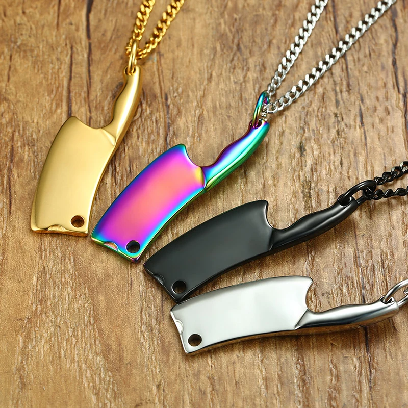 Мини Лезвие шеф-повара кухонный нож кулон ожерелье для мужчин женщин нержавеющая