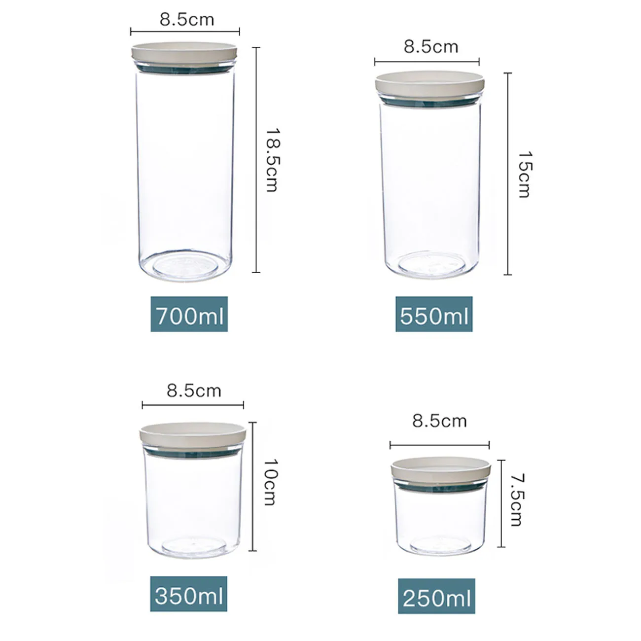 700 мл штабелируемые Герметичные банки для хранения пластиковые Кухонные