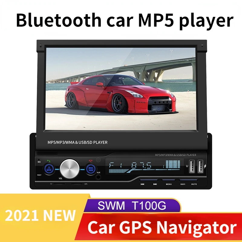 

MP5 Player 7" Screen Bluetooth Handsfree 2 USB Car Stereo Radio FM USB AUX MP5 Player Bluetooth Stereo Retractable Radios Camera