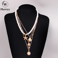 fkewyy fashion necklace for women shell chains necklace designer jewellery vintage accessories for women luxury necklaces chain