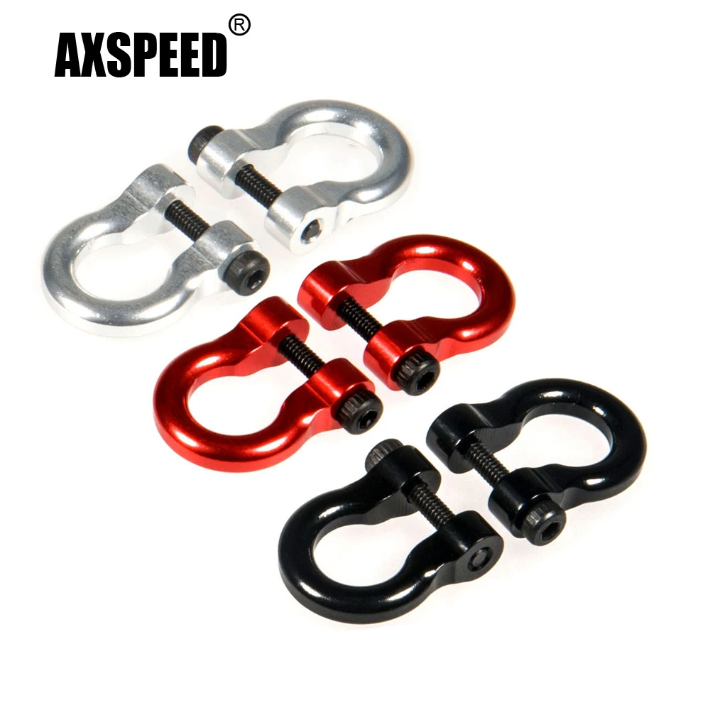 

AXSPEED Metal Front Rear Bumper Trailer Hooks Rescue Tow Shackles for TRAXXAS TRX-4 TRX4 1:10 RC Crawler Car Decoration Parts