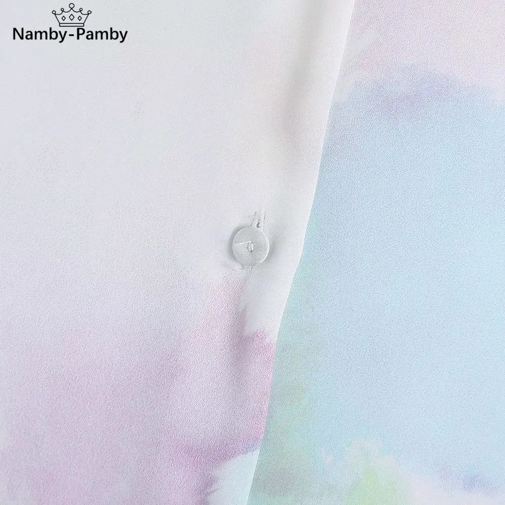 

ZA 2021 spring Women fashion Tie Dye casual Blouses Mujer Single breasted long Sleeve top loose Lady Colorful lapel shirt Femme