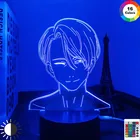 Светодиодный светильник Yuri on Ice Victor Nikiforov для спальни, ночсветильник для украшения спальни, подарок на день рождения, 3d лампа Victor Yuri on Ice