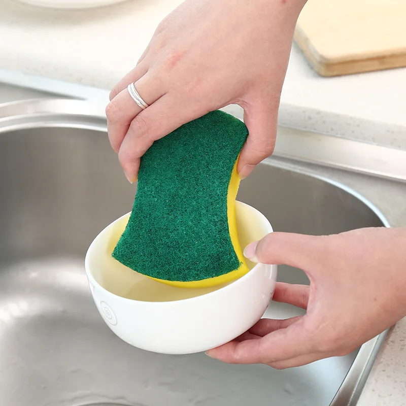 5Pcs high density sponge kitchen cleaning tool double strong decontamination washing pot dishwashing towel rag s | Дом и сад