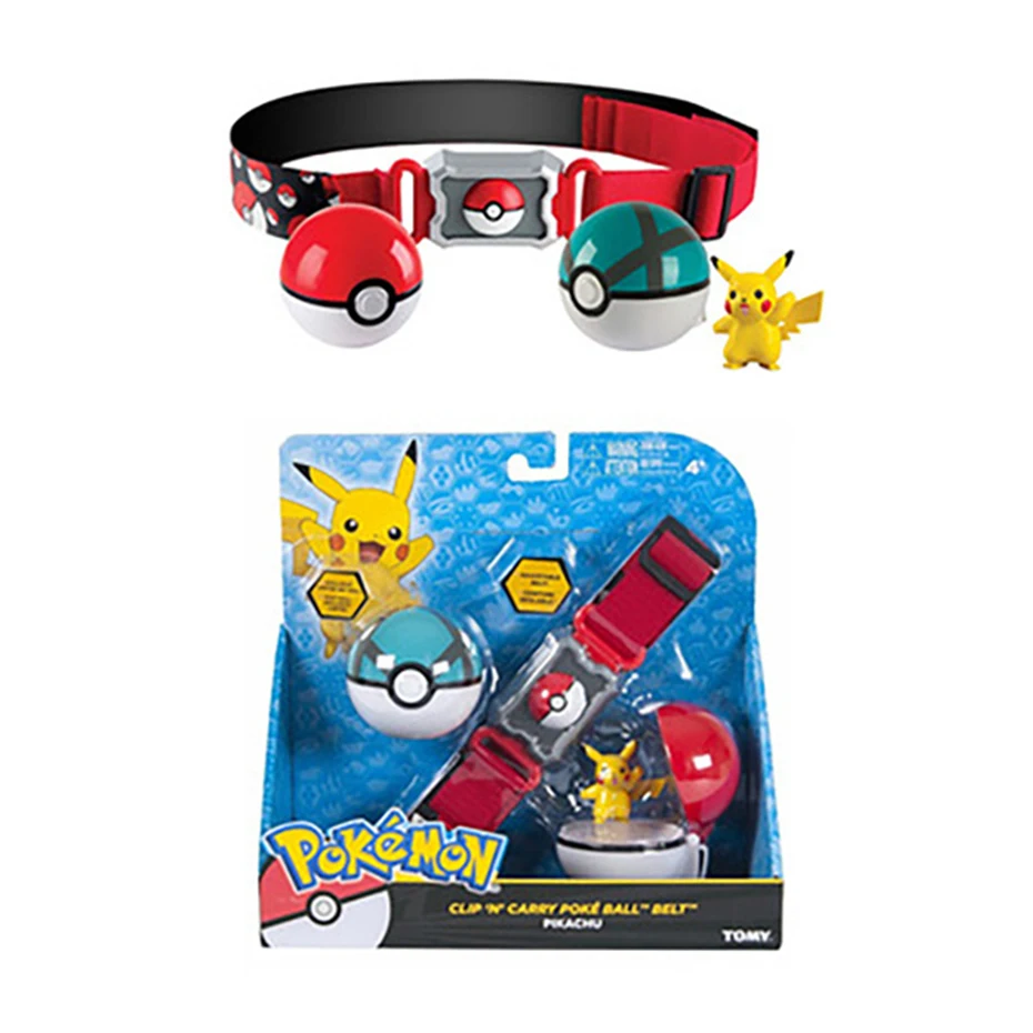 

Pokemon TAKARA TOMY Poke Ball Belt Pikachu Anime Figures Squirtle Charmander Monster Bulbasaur Action Toys Set Xmas Gift Figma
