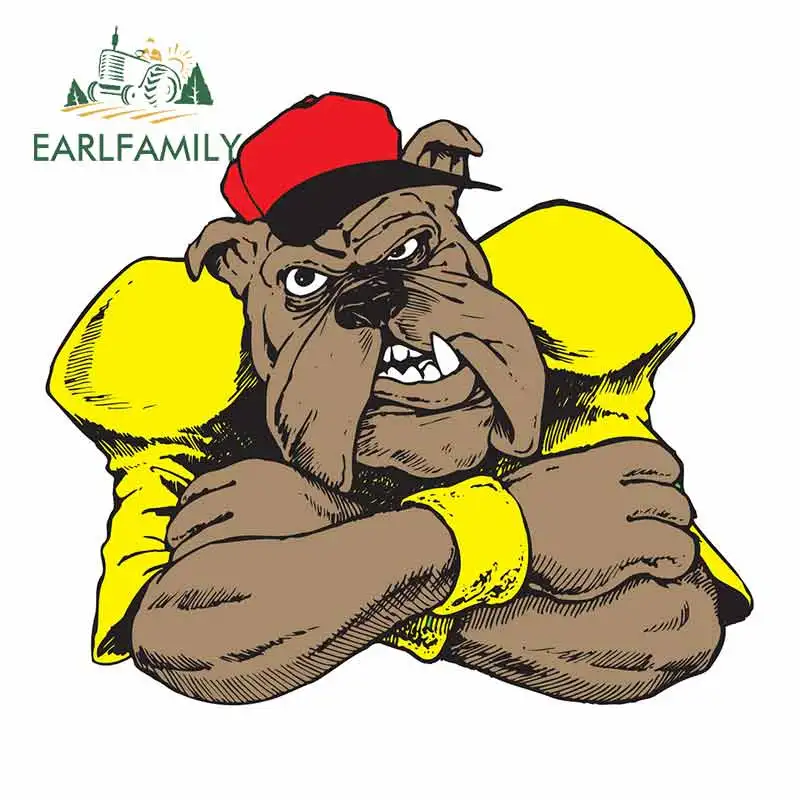 EARLFAMILY 13 см x 11 3 мультяшный бульдог в форме автомобиля наклейки задняя фотография