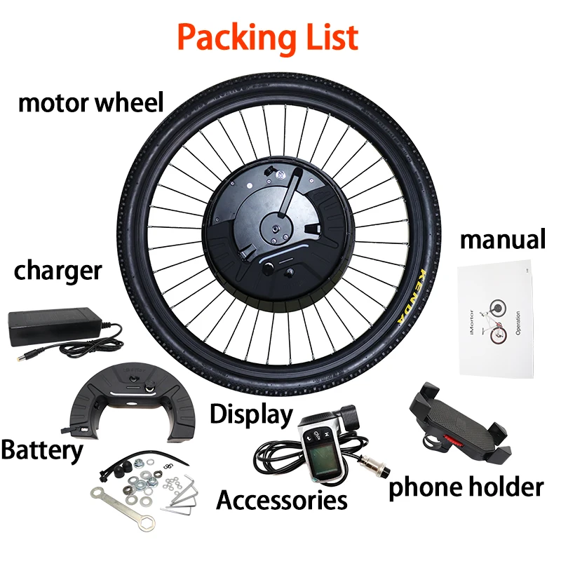 

36V 350W Imotor3.0 Electric Bike Conversion Kit 40KM/H Front Motor Wheel E Bike Kit 24'' 26'' 27.5'' 29'' 700C Tire V Disc Brake