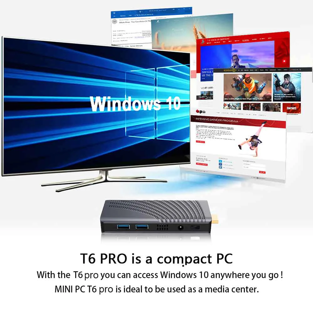 Мини-ПК T6 Pro 6 Гб/128 ГБ Intel Celeron J4125 Windows 10 Linux USB 3 0 BT 5 Двойной Wi-Fi 2 4 ГГц + 8 12 В А RJ45 |