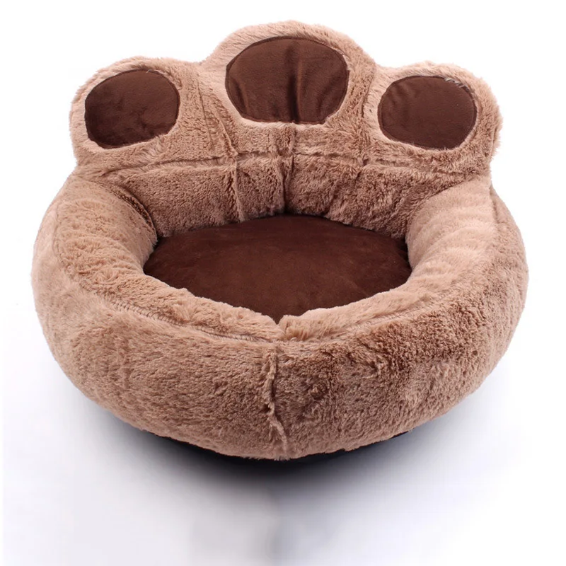 Собачья кровать с медвежьими лапами короткий плюшевый диван для щенков теплый