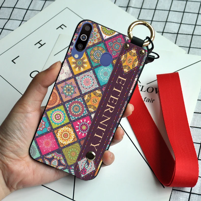 Роскошный чехол с шейным ремешком для Samsung Galaxy M10 M20 M30, держатель для ткани, запястье, задняя крышка A20 A30 A40 A50 A60 A70 A80