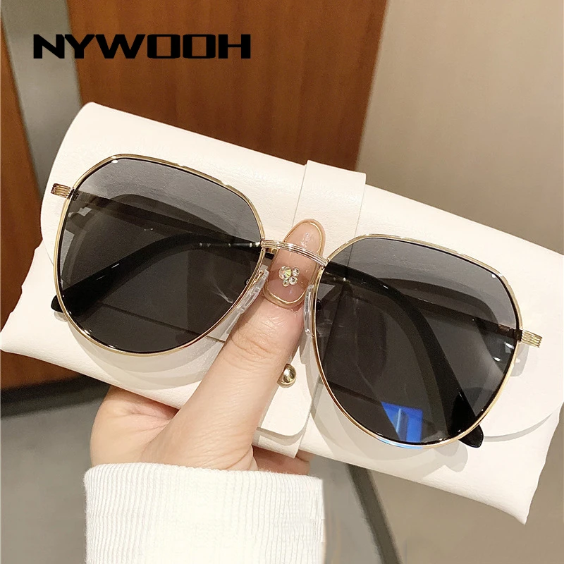 

Винтажные металлические солнцезащитные очки NYWOOH для мужчин и женщин, классические брендовые дизайнерские солнцезащитные очки, очки для во...