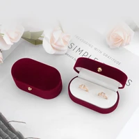 velvet couple double slots ring box earrings case jewelry storage gift holder organizer cheap wholesale items for boutique new