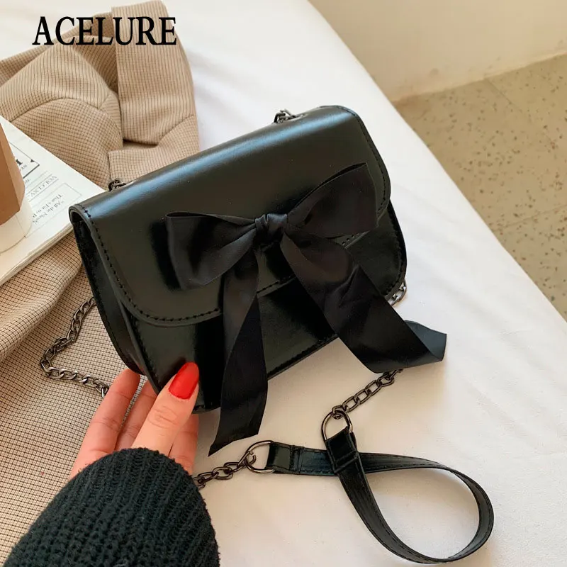 

ACELURE Bow Decor Female All-match Wallet Purse Handbags Small Shoulder Crossbody Bags for Women Simple Style Messenger Bags