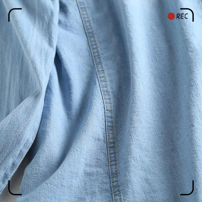 Блузка женская рубашка Весна-Осень Джинсовая с длинным рукавом блузки одежда для