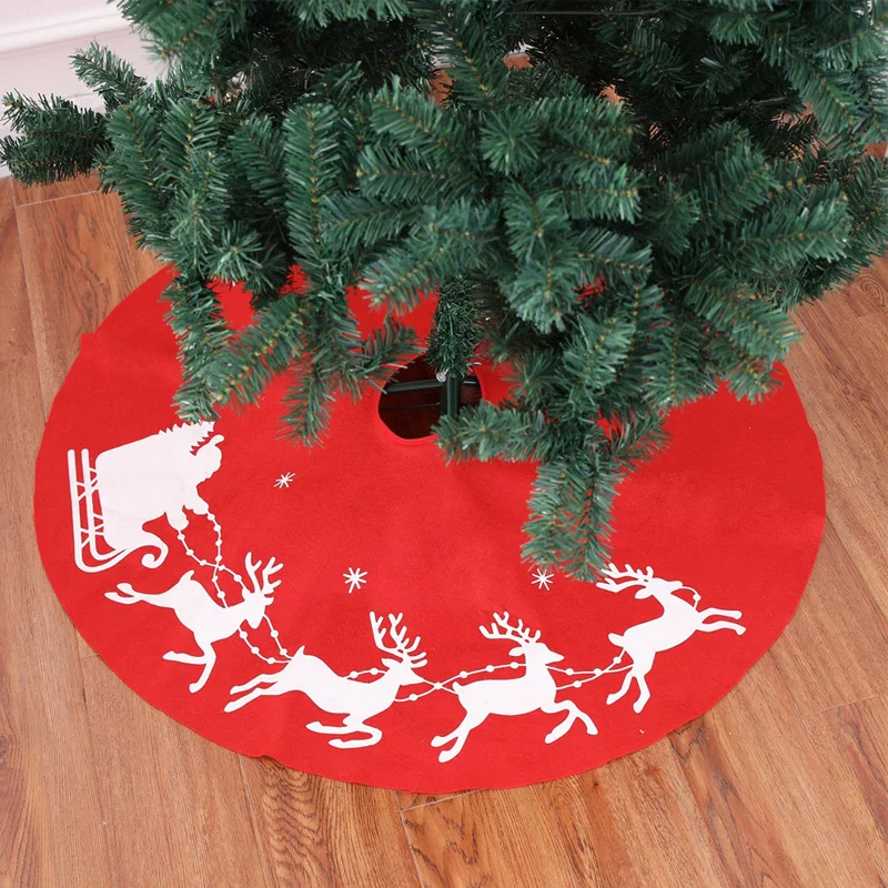 

100cm Christmas Tree Skirt Elk Tree Skirt Christmas Decoration for Home 2023 New Year Navidad Natal Noel Ornaments