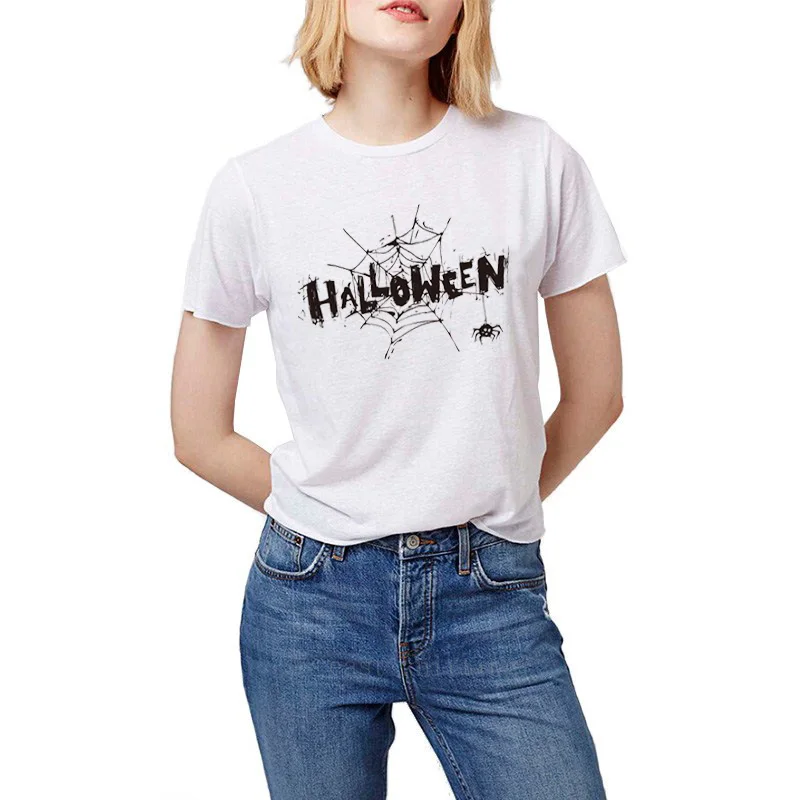 Футболка футболки для хеллоуина Для женщин тыквы с буквенным принтом рисунком