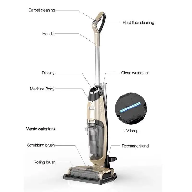 

BOBOT Cordless Dry Wet Floor Washer vacuum cleaner Multi-Surface Cleaning UV sterilizati DEEP 832 Handheld Washer Vacuum Cleane