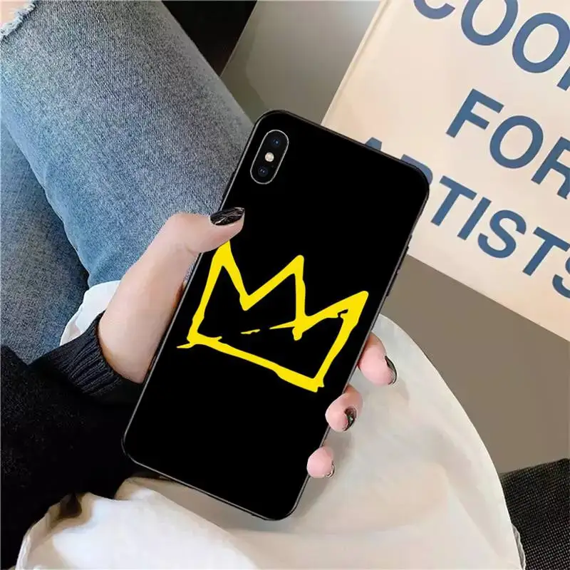 

Black simple crown Phone Case for iPhone 11 12 pro XS MAX 8 7 6 6S Plus X 5S SE 2020 XR mini