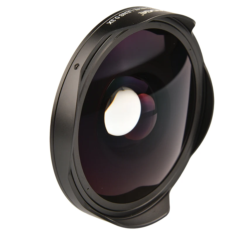 37MM / 43MM 0.3X Ultra Fisheye Wide Lens Adapter With Hood Only For Video Cameras Camcorders Wide Angle Adapter Ring