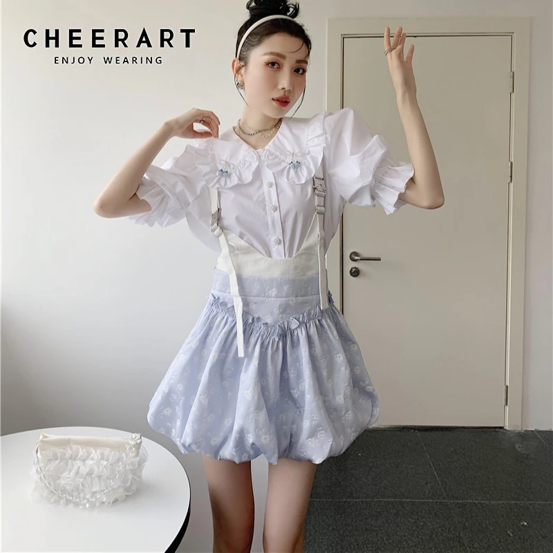 Летнее платье CHEERART на бретелях с цветочным рисунком тыквы модель 2021 года синее
