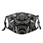 Японская моющаяся маска для лица Samurai Komainu Demon, маска против смога с фильтрами, полиэстеровый защитный респиратор