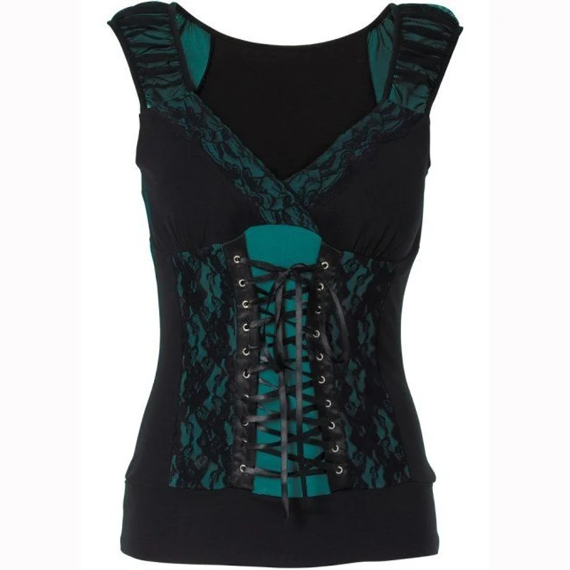 Imily Bela Готический бандажный топ на бретелях для женщин винтажный v-образный вырез
