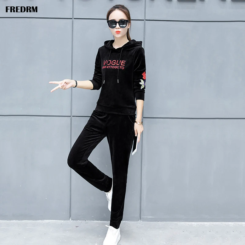 FREDRM Женский комплект Толстовка и штаны женский весенний Новый 2020 Костюмы Плюс
