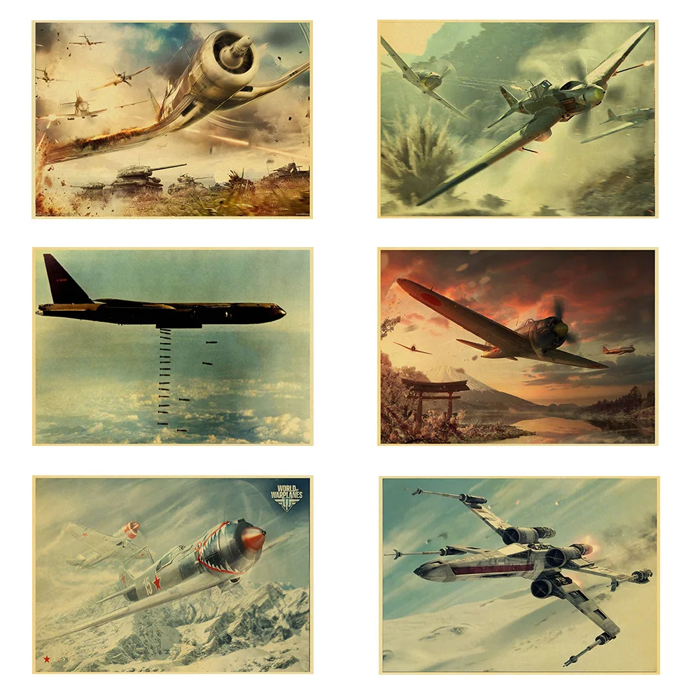 

Art Design Print Vintage Aircraft Poster Retro Decoration painting Decor bedroom living room wallpaper wall sticker