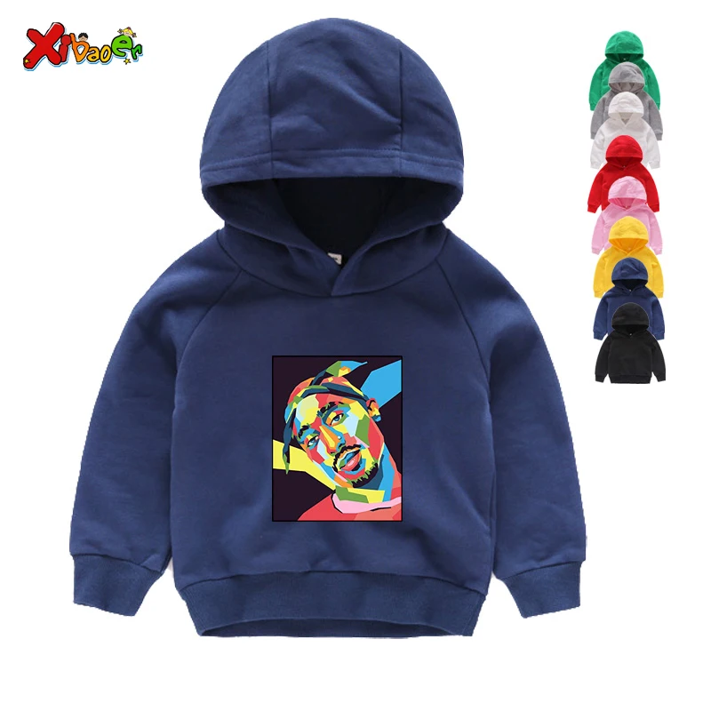 Толстовки с капюшоном; модная детская одежда в стиле хип-хоп; Swag; забавные толстовки и свитшоты; одежда с Тупаком Амару шакуром; Повседневная футболка для мальчиков и девочек - Цвет: Kids Hoodies