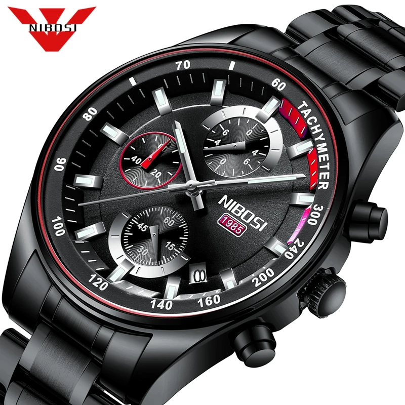 Часы наручные NIBOSI Мужские кварцевые модные спортивные брендовые Роскошные