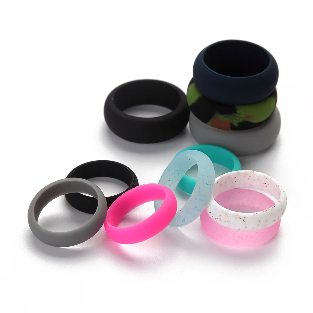 

2pcs Environmental Silicone Rings Crossfit Sport Finger Band for Charm Men Women FDA Hypoallergenic Flexible Rubber Wedding Ring