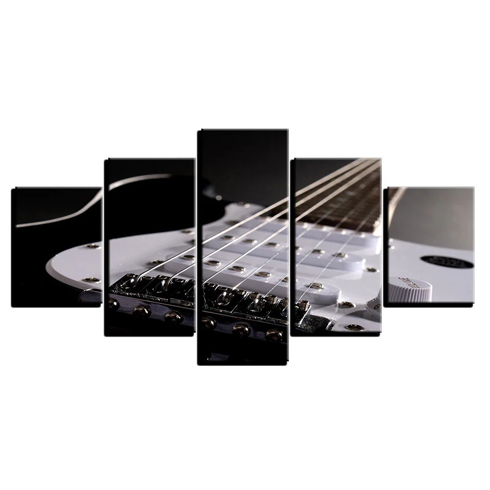 Плакат на холсте декор для гостиной 5 шт. струны электрической гитары картины
