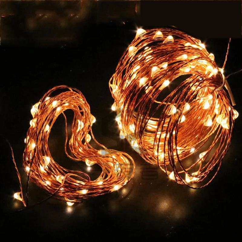 10 м 33 фута светодиодный медный светильник гирлянда мерцающие гирлянды на