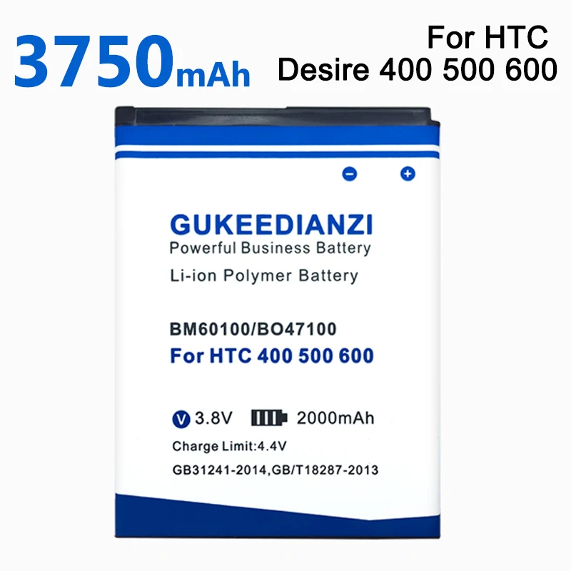 GUKEEDIANZI BM60100 телефон Батарея 3750 ма-ч для htc Desire 400 500 600 Dual SIM 609d 5088 5060 C525c C525E T528 606W T606W T608T