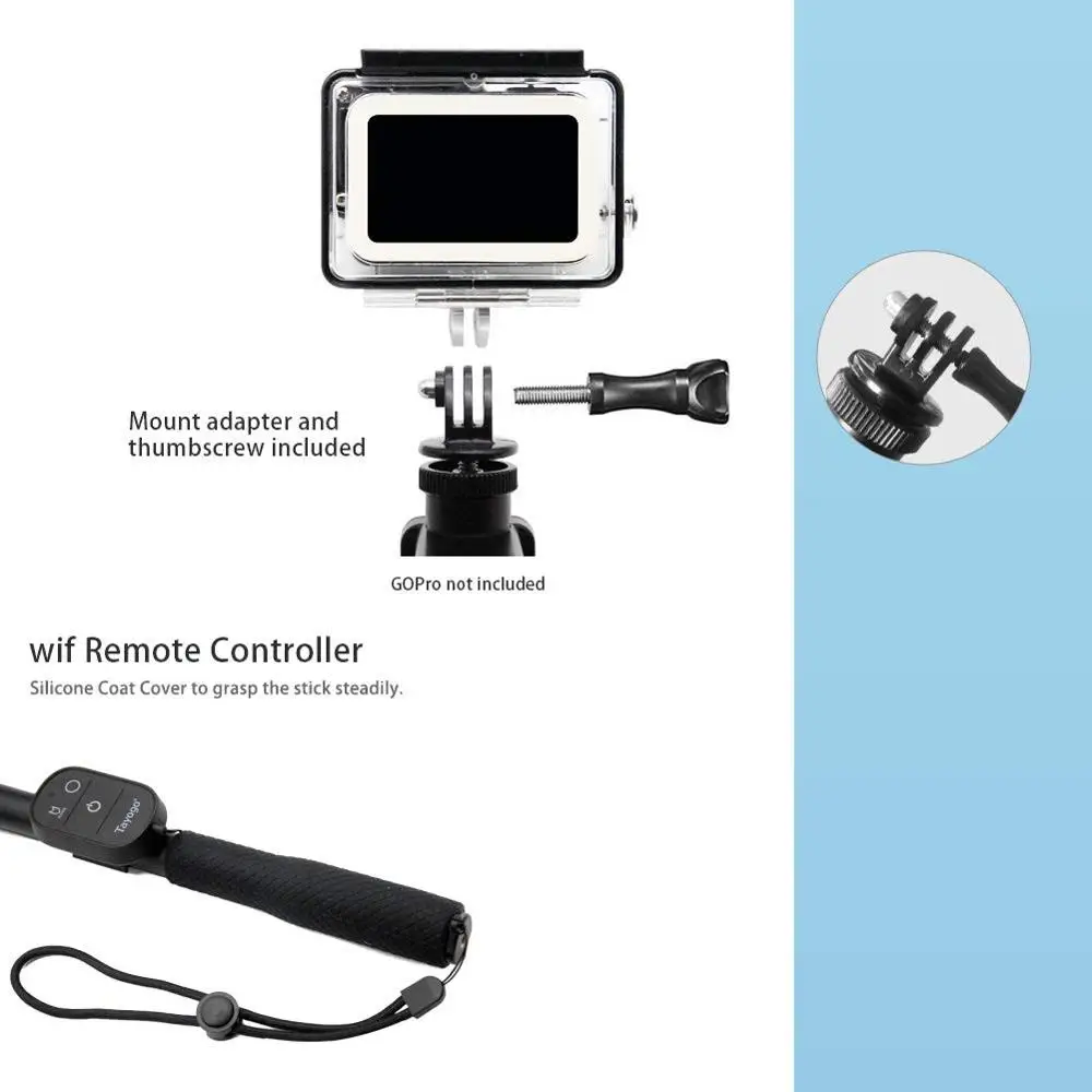 Скидка Tayogo Водонепроницаемая рукоятка подводная селфи палка для Gopro Дайвинг камера с Wi-Fi пульт дистанционного управления водостойкое использован...