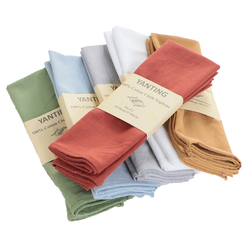 

Set of 4 Dinner Hotel Kitchen Cotton Table Cloth napkins with Hemmed Edges Place Mat Tableware Durable Towel Wedding Decoration