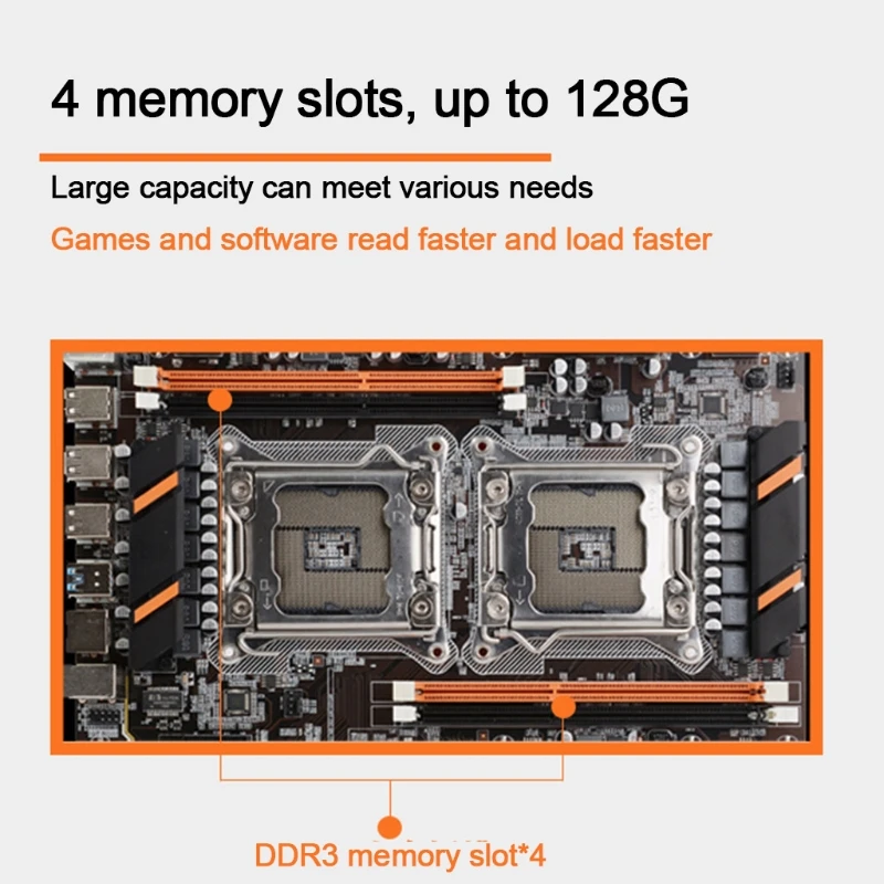 U50D X79 Dual CPU Motherboard LGA 2011 E-ATX Main Board USB3.0 SATA3 PCI-E 3.0 16X NVME M.2 SSD Support Xeon processor | Компьютеры и