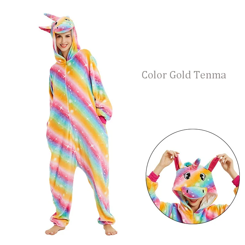 Пижама Kugurumi комбинезон для взрослых с животными единорогом пандой женский и