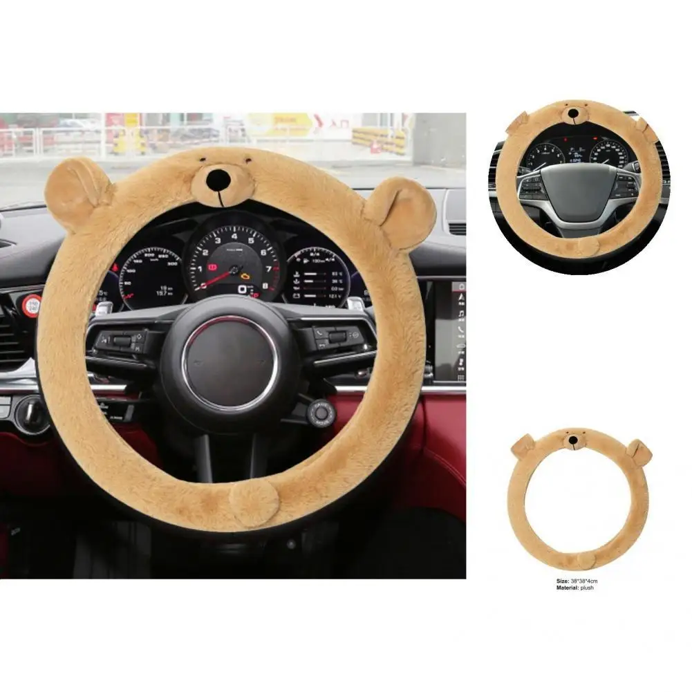 

Steering Wheel Cover Easy to Install Plush Non-slip Steering Wheel Case Steering Wheel Protector Car Steering Cover