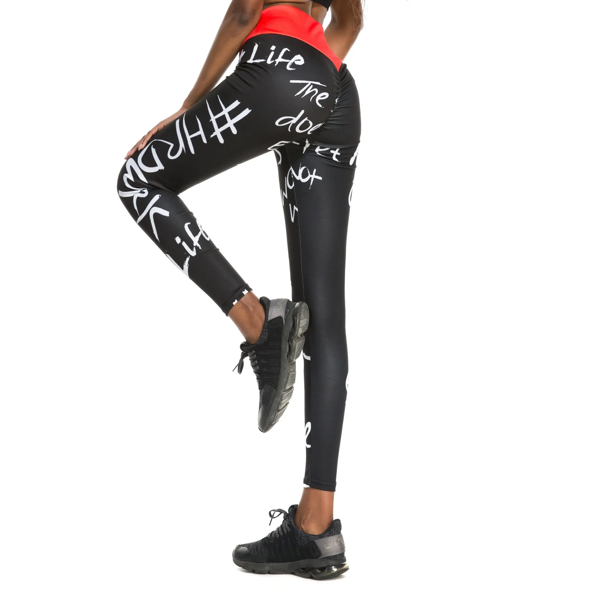 

Women Sport Leggings Letter Printed High Waisted Female Push Up Yoga Pants Running Legings Woman Gym Fitness Running Tights