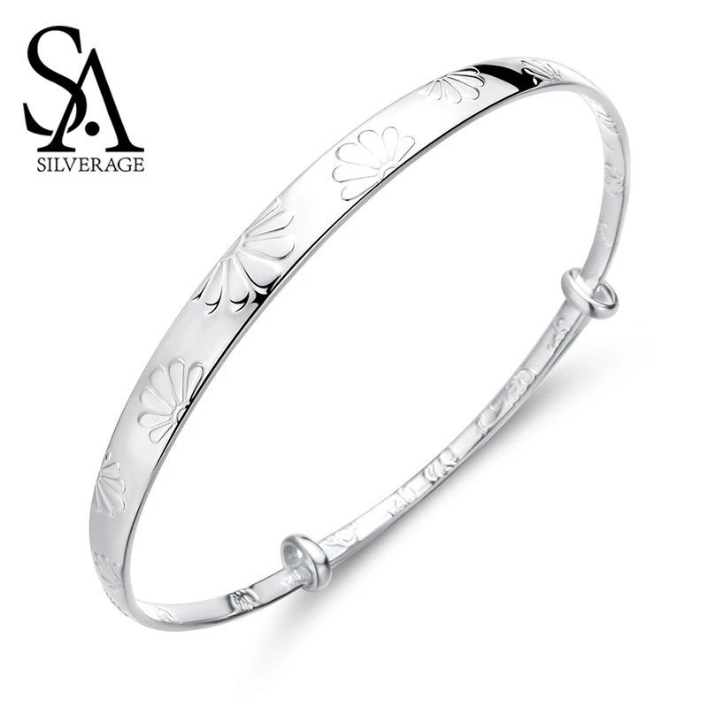 Женский браслет из серебра 2019 пробы с маргариткой | Украшения и аксессуары