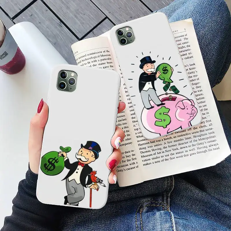 

Dollar Monopoly Phone Case Candy Color for iPhone 6 6S 7 8 11 12 XS X SE 2020 XR mini pro Plus MAX mobile bags Luxury cool