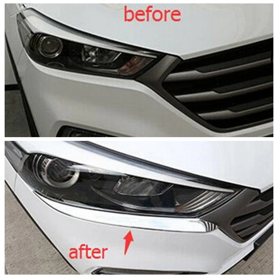 Передние фары лампы век брови крышка Накладка комплект яркий Стиль снаружи