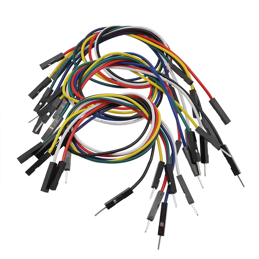 20 шт. 2 54 мм мужской женский гибкий макетная перемычка без пайки кабели 1 P разъем DIY