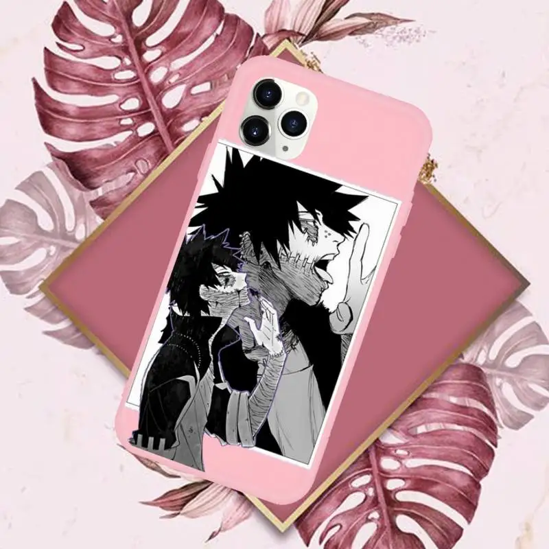 

My hero academia Phone Case Pink Candy Color for iPhone 11 12 mini pro XS MAX 8 7 6 6S Plus X SE 2020 XR