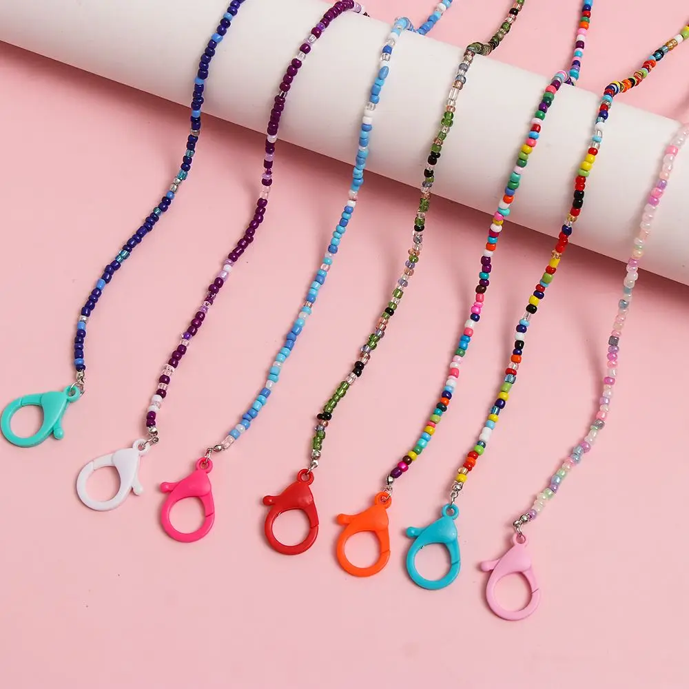 Модные Красочные акриловые бусины цепи анти-потеря маска ремешки на шею