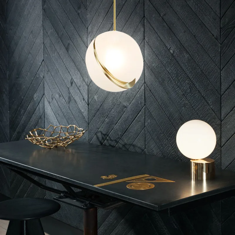 

Nordic Modern Ball Loft Led Pendant Lights Bedroom Bedside Hanging Lamp Parlor Restaurant Pendant Lamp Art Home Deco Lighting AC